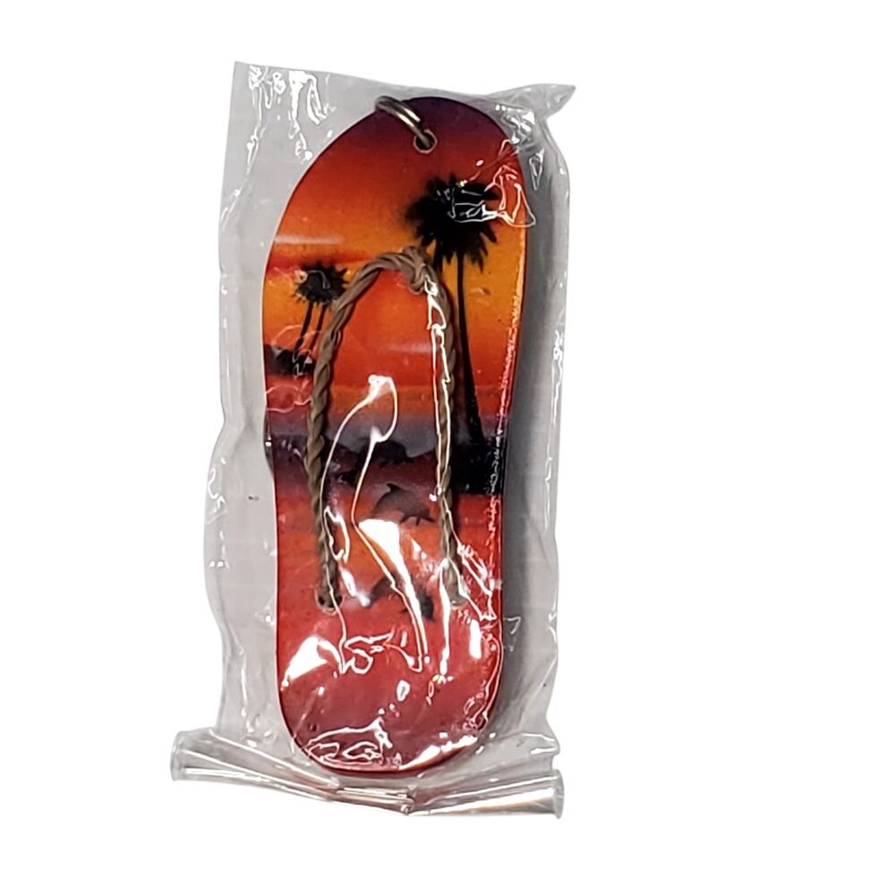 Florida Sandal Shaped Beach Keychain 3.25"